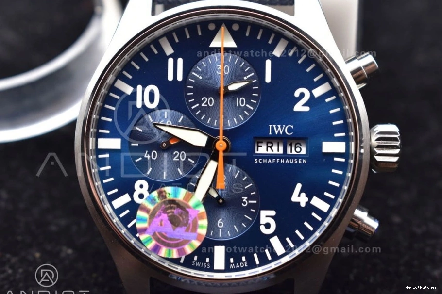 Leather Edition Strap Pilot on 1004 Dial Youthful Chrono Hand SS AZF Orange Blue 1:1 Best Blue A 0130